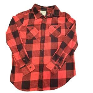 Boys (10/12) Thereabouts Red & Black Plaid Flannel Shirt